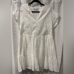 NWT Zara 100% Cotton Openwork Embroidered Dress